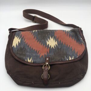 Lucky Brand Messenger Crossbody Bag Purse Handbag Brown Earth Tones